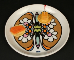 Peter Max Iroquois China Syracuse China butterfly plate with appetizers