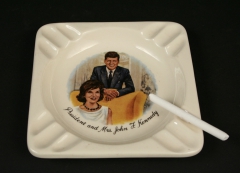 Kennedy ashtray with candy cigarette