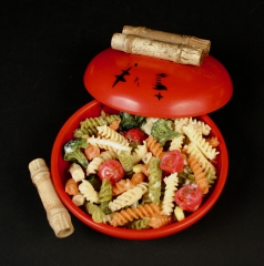 Kaye LaMoyne designed Ebonyte with pasta