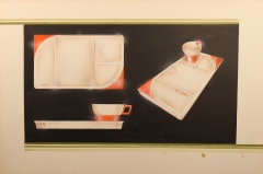 L2021.10 Viktor Schreckengost design rendering "Sketch for Compartment Tray" signed