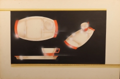 L2021.11 Viktor Schreckengost design rendering "Sketch for Compartment Tray" signed