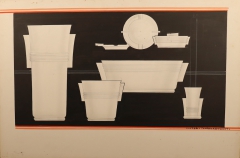 L2021.14 Viktor Schreckengost design rendering vases, planters, ashtray