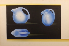 L2021.3 Viktor Schreckengost design rendering blue pitcher form