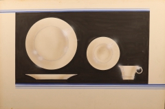 L2021.9 Viktor Schreckengost design rendering plate cup saucer