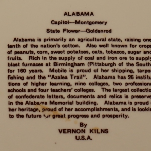 Alabama state plate back