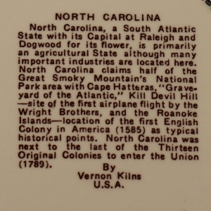 North Carolina state plate back