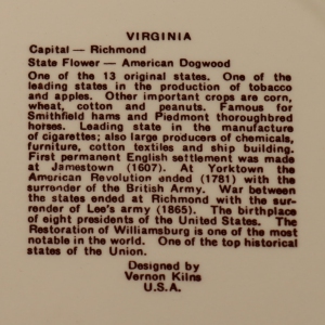 Virginia state plate back