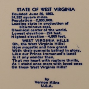 West Virginia state plate back