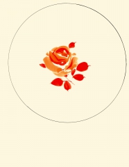 2021.138 Viktor Schreckengost original plate design with orange rose