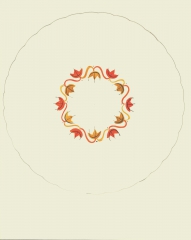 2021.141 Viktor Schreckengost original plate design with orange and gold leaves motif
