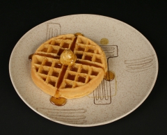 Crazy Rhythm Red Wing dinner plate with waffle