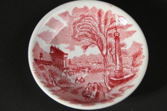 butter pat red transferware