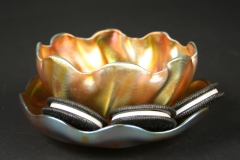 Louis Comfort Tiffany finger bowl with oreos