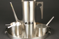 Danish designer Arne Jacobsen Stelton Lauffer Stainless Steel  ashtray with candy cigarette