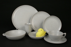 2020.86 Branchell Mist Grey  Kaye LaMoyne Color Flyte  Memac plastic dishes with plush peep