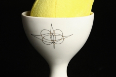 Eva Zeisel egg cup with plush Peep