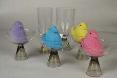 German Rosenthal glassware from the 1960s with plush Peeps