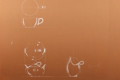 L2021.18 Viktor Schreckengost sketch on brown board