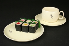 MCM Cavitt-Shaw RGC monogrammed 1939 with sushi