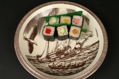 Vernon Kilns Rockwell Kent Moby Dick with sushi 2018.80