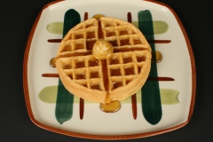Blair Ceramics Gay Plaid square dinner plate 1946-57 with waffle