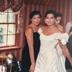 The bride and a bridesmaid.